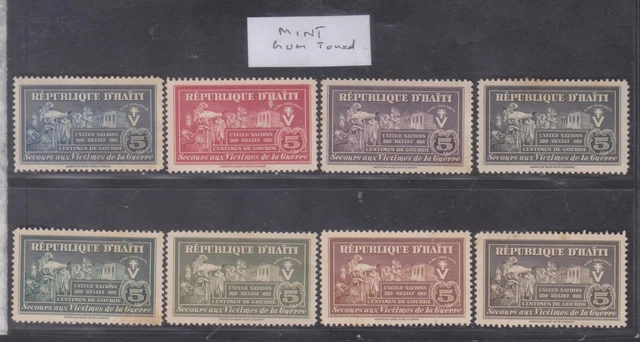 Sephil Haiti United Nations Relief Aid To Victims Of War Set Of 8 Mh Stamps Gum