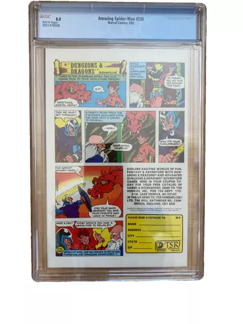 The Amazing Spider-Man 3/82, #226 CGC 8.0 Graded Comic. 2