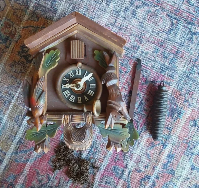 Vintage German Black Forest Mechanic Cuckoo Clock - Spares Or Repairs - Untested