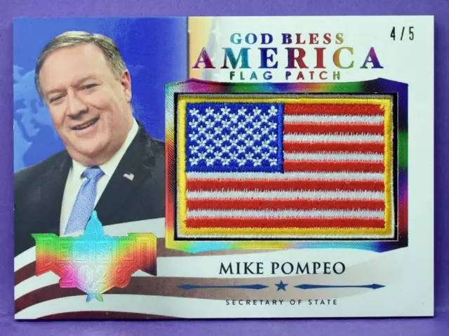 Mike Pompeo Decision 2020 RAINBOW FOIL GOD BLESS AMERICA FLAG GBA-51 #d 4/5