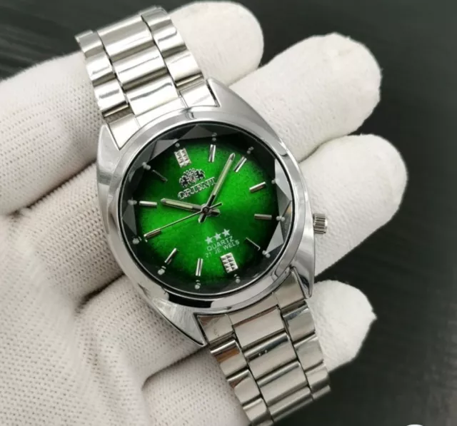 Orient Green Kamasu 41.8 mm Quartz Silver Stainless Steel Case Silver Stainless