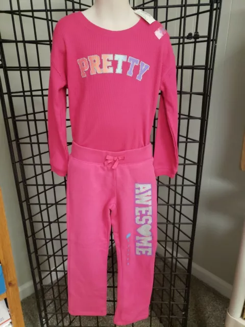 Childrens place girls pink 2-pc outfit pretty awesome top & pants size small 5-6