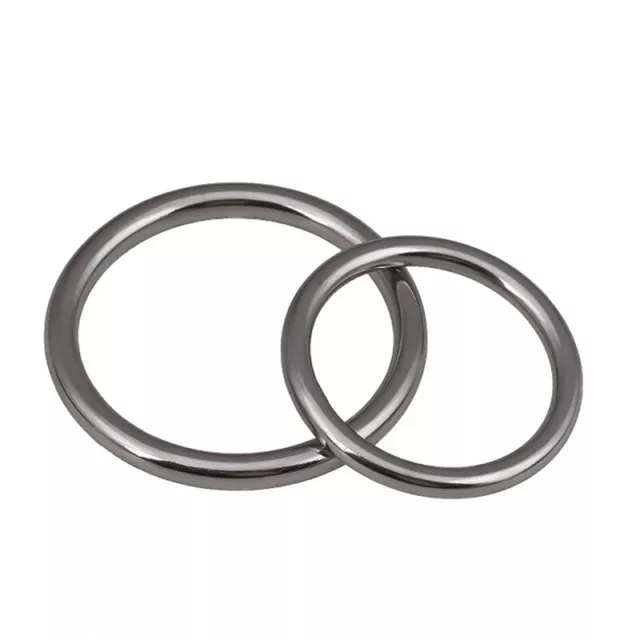 A2 Stainless Steel O Ring 15mm-150mm Inner Dia 3mm-16mm Thick Solid Steel Ring