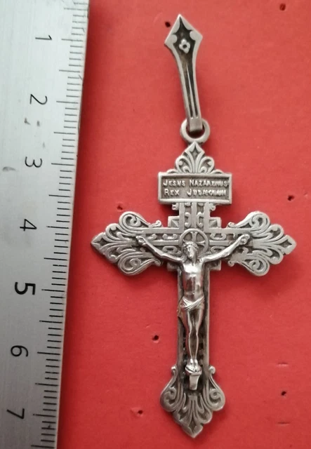 Pendentif Crucifix En Acier Inoxydable - Croix Chrétienne Avec Jésus-Christ, Marque Turtleland, Neuf