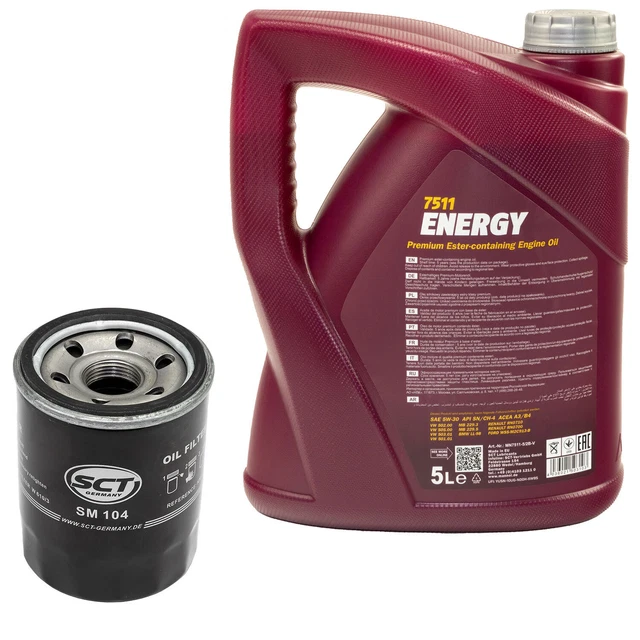 Filtro Olio Motore Set 5W40 5 Litro SH452P Per Alfa Romeo Cadillac Fiat Opel