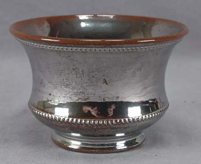Antique 19th Century British Silver Luster Beaded Waste Bowl