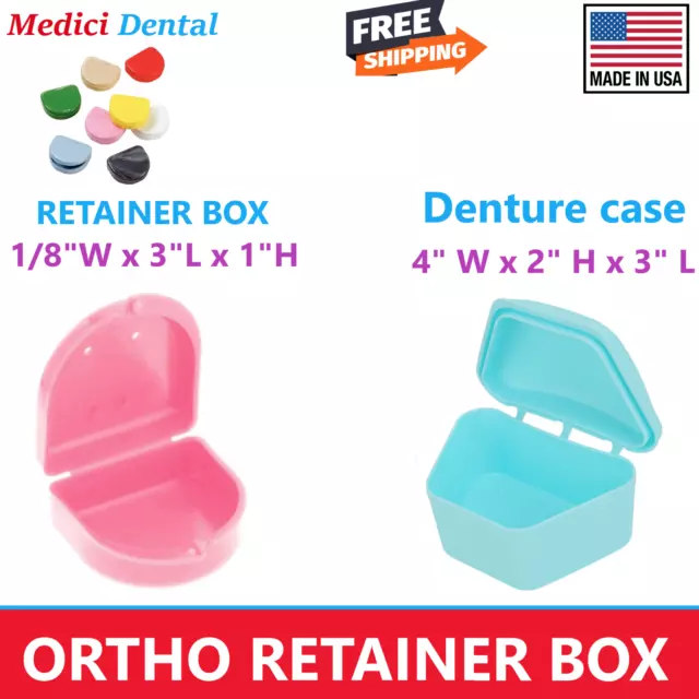 Dental Denture Box case carrier - 3' Deep or Retainer Box - 1' Deep Upto 100/Bx