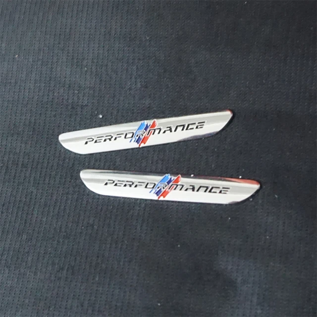 2x Chrome PERFORMANCE M Metal Badge Sticker Emblem Decal Power Xdrive 3D Edition