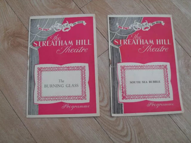 STREATHAM HILL THEATRE LONDON - 2 programmes 1950's