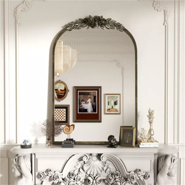 Antiker Wandspiegel Eleganter Alter Spiegel Badezimmer Puderzimmer Bogenspiegel 2