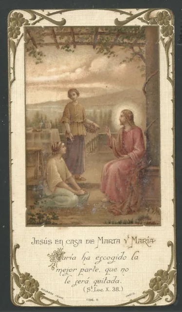 Estampa antigua de Santa Marta andachtsbild santino holy card santini
