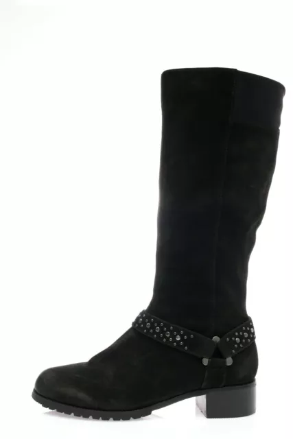 ADRIENNE VITTADINI "TROOPER" black fabric knee high boots sz. 7.5 NEW! $110