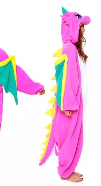 SAZAC Pijama Kigurumi de Dragón Rosa Tamaño Libre Disfraz de Animal para... 3