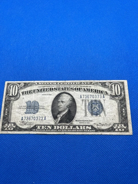 1934 $10 silver certificate.