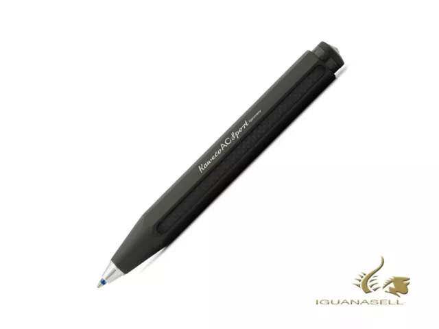 Stylo bille Kaweco AC Sport, Aluminium, Fibre de carbone, Noir, Octogonal