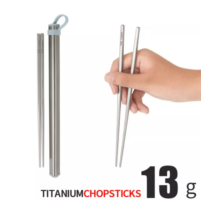 3 Pcs Pure Titanium Chopsticks Portable Reusable Food Sticks Chopsticks with