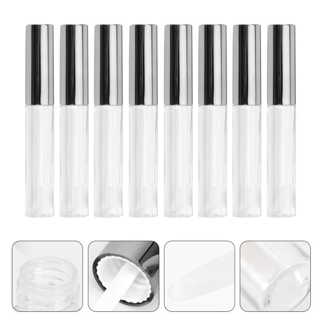 8pcs plastique vide lèvre gloss ronde glace de la lèvre bouteilles bouteilles