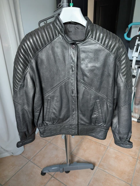 Veste Femme En Cuir Véritable FREY CASUAL - Noir - Taille 40-42 - Neuf Sans étiquettes