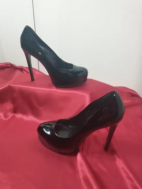 Kelsi Dagger Womans SZ 8.5 Patent Leather Pumps Platform Heels, Black 3