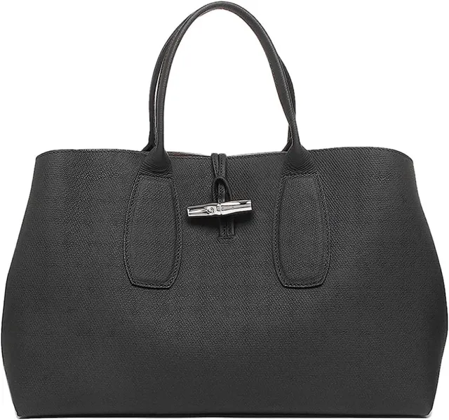 NWT Longchamp Roseau Top Handle Bag in XL, Black