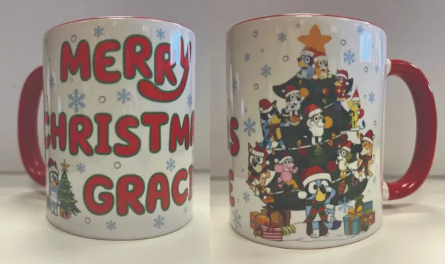 Bluey Christmas Bespoke text personal Christmas Ceramic Mug