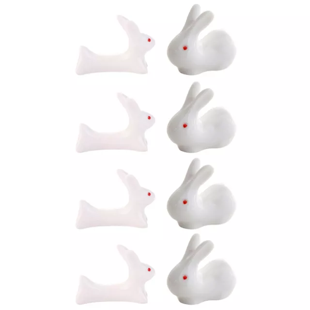 8PCS Rabbit Chopstick Stand Fork Rest Cute Cutlery Rest Ceramic Spoons Rest