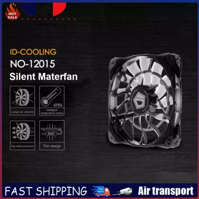 ID-COOLING 12cm Chassis Cooling Fan 4 Pin Silent CPU Radiator Heatsink Cooler FR