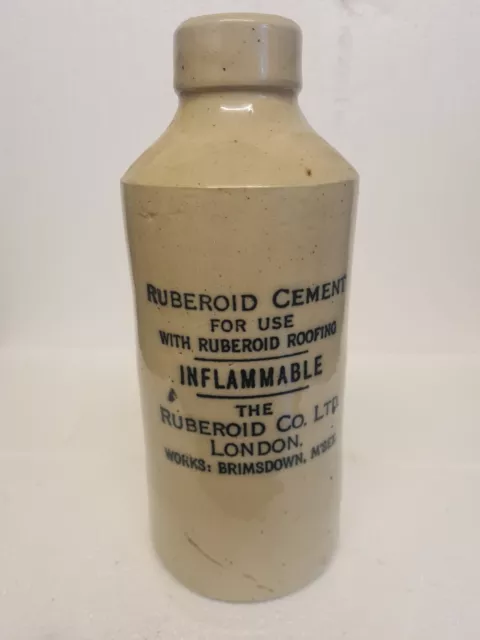 Stoneware Bottle, THE RUBEROID CO LTD LONDON. WORKS:BRIMSDOWN,M'SEX 2