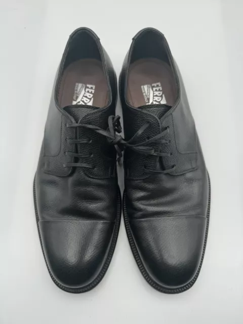 SALVATORE FERRAGAMO PEBBLED Leather Cap Toe Dress Shoe Size 7 EE $205. ...