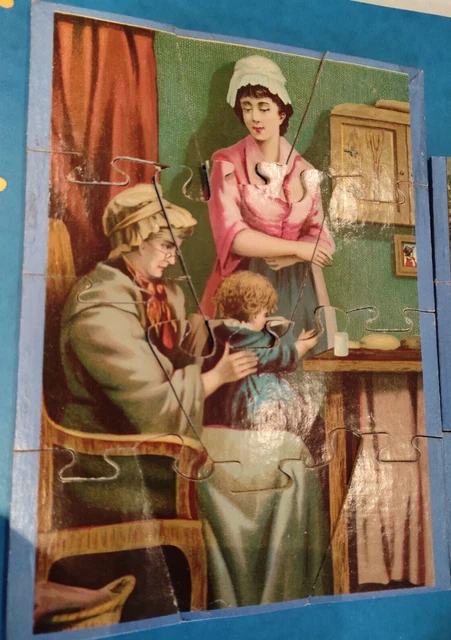 Ancien Puzzle En Bois De La Marque N.K Paris – Scène Galante Romantique, Début 1900, Jeu De Collection