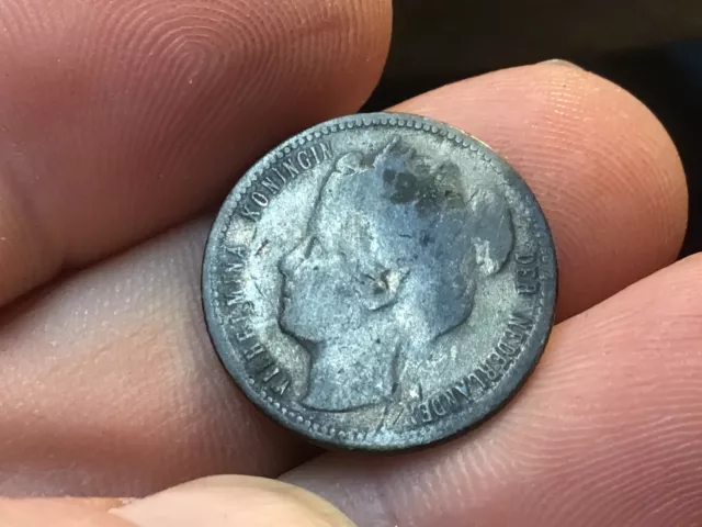 1900 Curacao 1/4 Gulden  World Silver Coin 2
