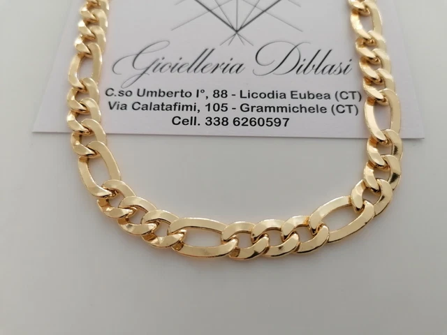Collier Ras Du Cou En Or Jaune 18K Massif - Chaîne 45cm 750‰ - Fabriqué En Italie - Neuf Avec Étiquettes