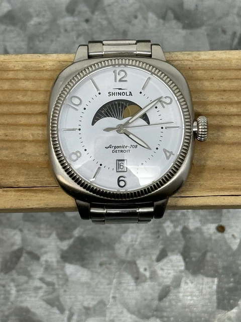 SHINOLA THE GOMELSKY Moon Phase White Dial Womens Quartz Watch 708 Working 350.00 PicClick
