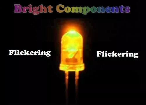 5 x Yellow Flickering LED 3mm - Flicker/Candle Effect - UK - 1st CLASS POST