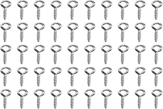 100 piezas alfileres para ojos atornillados Juliyeh ganchos ojales roscados, plata mini acero x