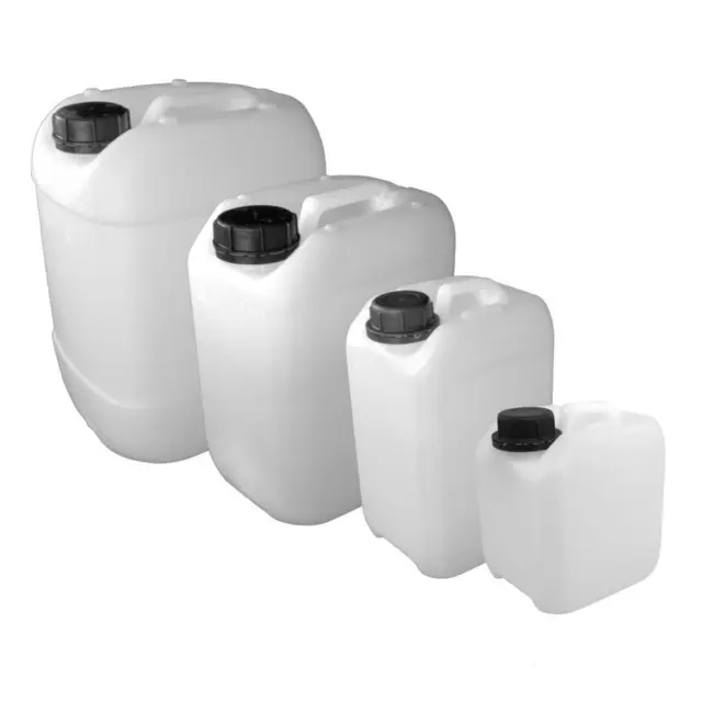 Kunststoff Kanister Leerkanister mit Deckel, weiß/natur (2, 3, 5 oder 10 Liter)
