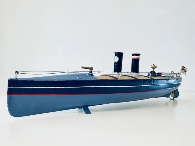 Ernst Plank Schiff 40cm, von ca. 1903, Blechspielzeug, Tin Toy, Tin Boat