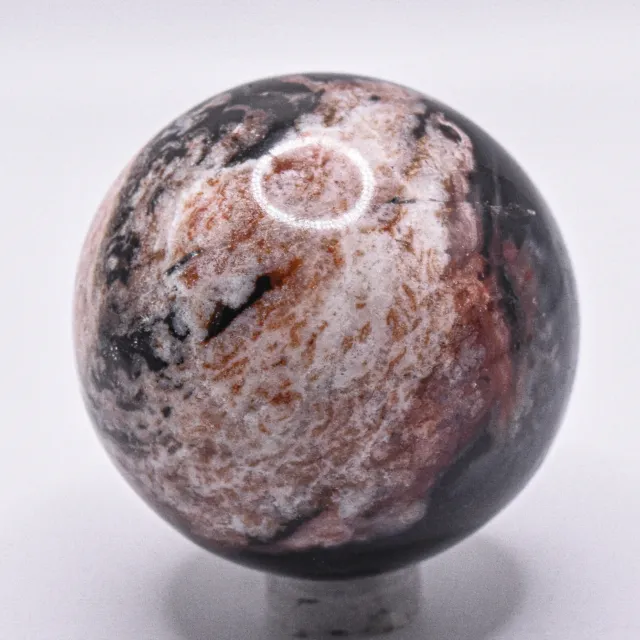 49mm Schwarz Rot Weiß Blau Achat Sphäre Natürlich Quarz Mineral Stein Ball -