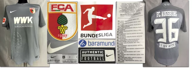 match worn shirt Spielertrikot FC Augsburg 2017/18 Martin Hinteregger Fussball 2