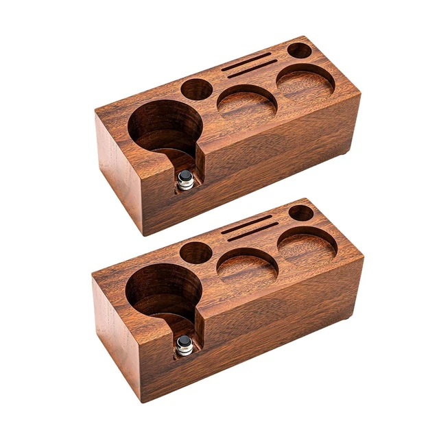 Station De Pressage Expresso En Noyer - Support Tamper Pour Porte-filtres 51/53/58mm