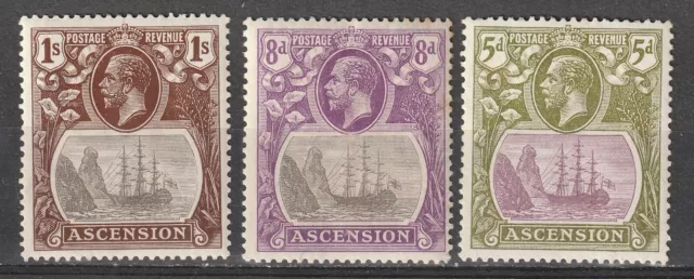 Ascension 1924  part set of 3  mint hinged