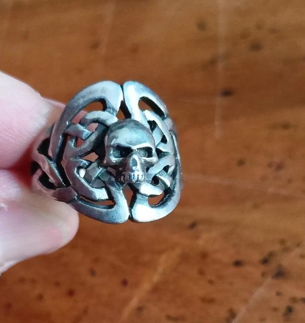 Bague Tête De Mort En Argent Massif 925 - Tour De Doigt 59, Lot B1214, Neuf Sans Emballage
