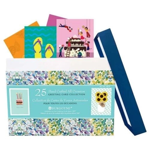 2 Pack 25 Ea Sealed BURGOYNE Handmade All Occasion Greeting Card Collection,