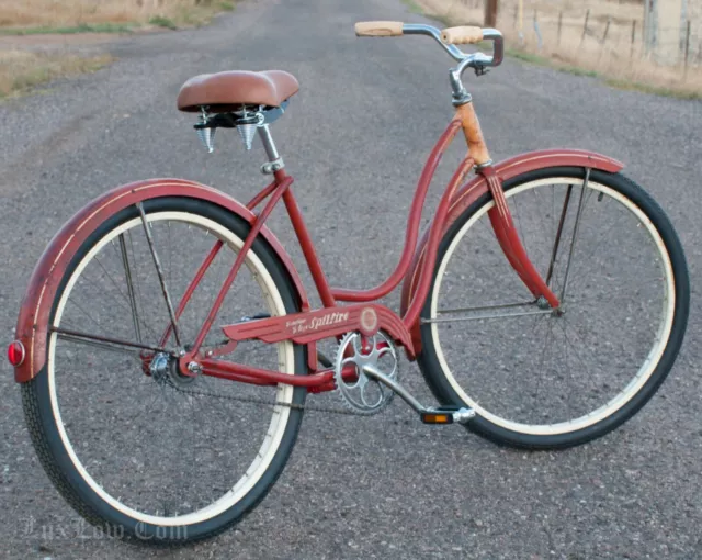 VINTAGE 1958 RED Orange Ladies Schwinn Deluxe Spitfire Bicycle Cruiser Bike S7 705.00 PicClick