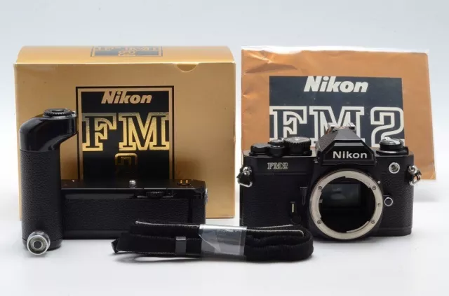 "Near Mint" Nikon FM2 Black 35mm SLR Film Camera Body w/ Box MD-12 778B