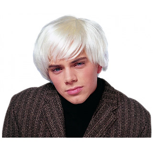 Andy Warhol Wig 60s Halloween Costume for Men Fancy Dress Andy Warhol Wig 60s Halloween Costume for Men Fancy Dress