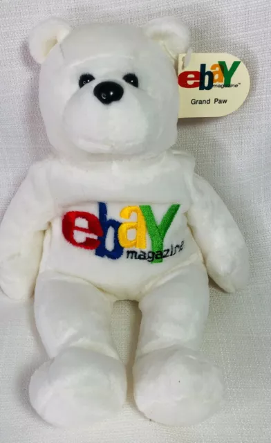 Plush eBay Magazine 1999 Limited Edition Grand Paw Bear Beanie Bean Bag Vintage