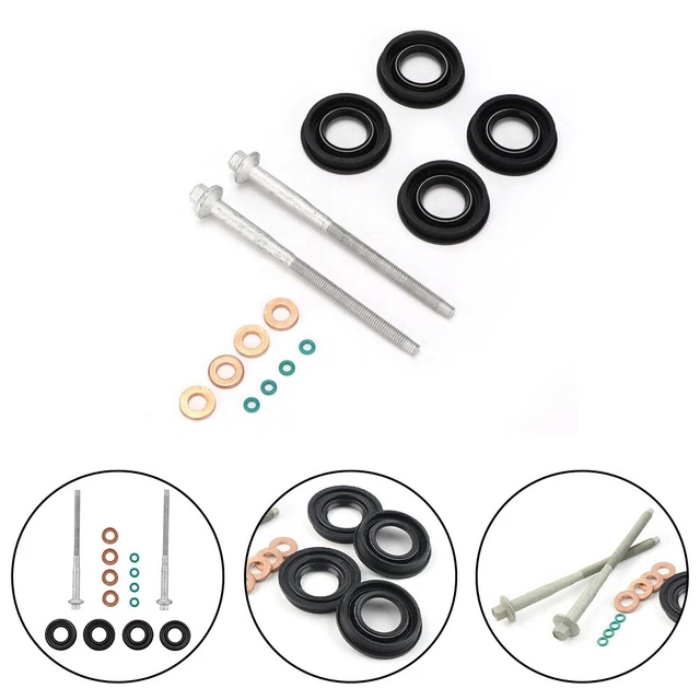 Kit Joints Injecteur Diesel - 16 Pièces, Cuivre Et Caoutchouc - Compatible Multi Références OEM