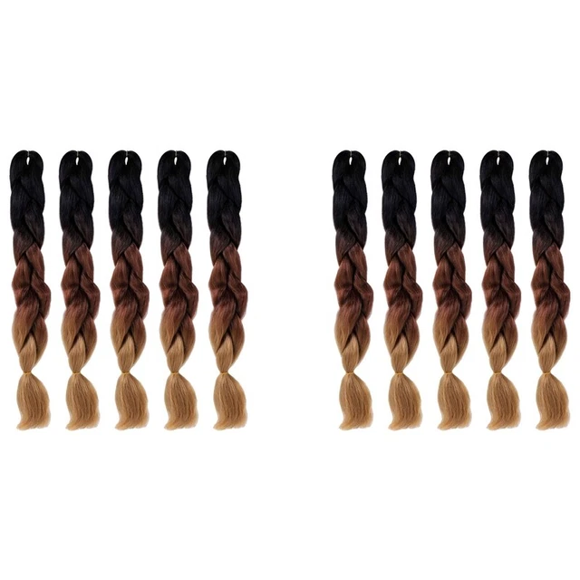 10 Trenzas Sucias, Gradación Sintética Trenzas Cabello, Lote Alargación Cabello N8B3