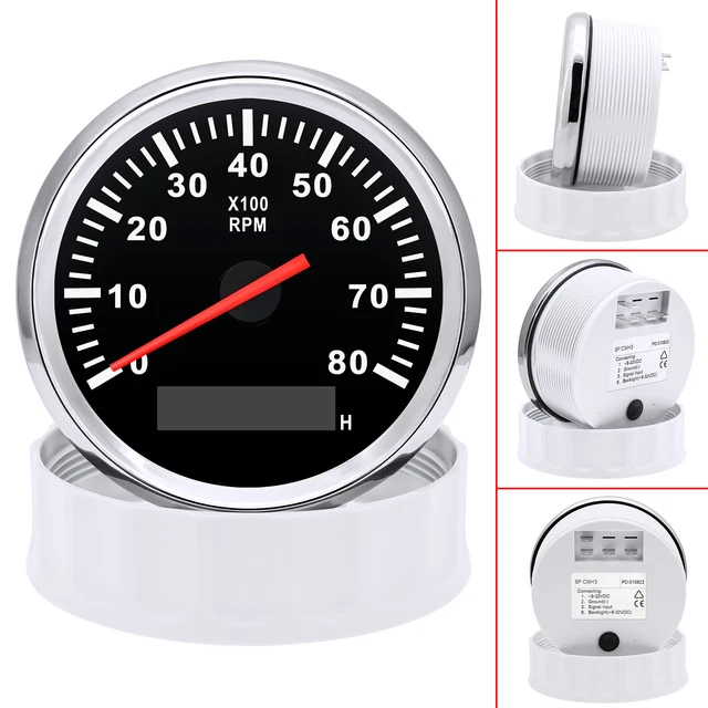 85MM DIESEL ENGINE Digital Tachometer Gauge 08000RPM LCD Hourmeter for